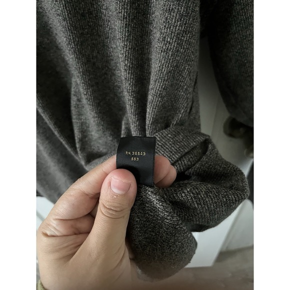 Van Heusen Charcoal Gray V-Neck Ribbed Knit Sweater Pullover Top Size L Cotton - Picture 5 of 5